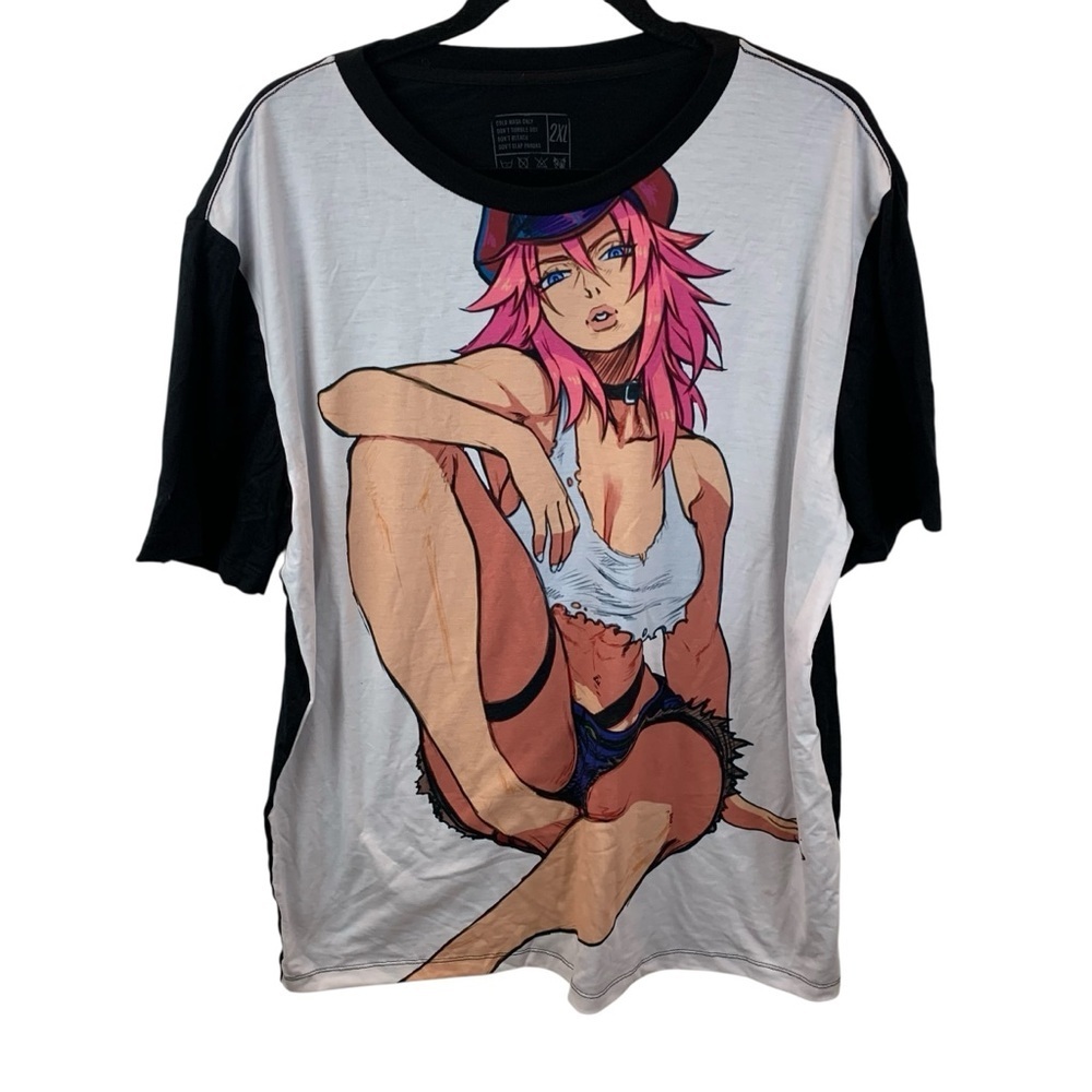 Street Fighter Poison Graphic Tee Men's 2XL RedBubble Manga Anime T-shirt